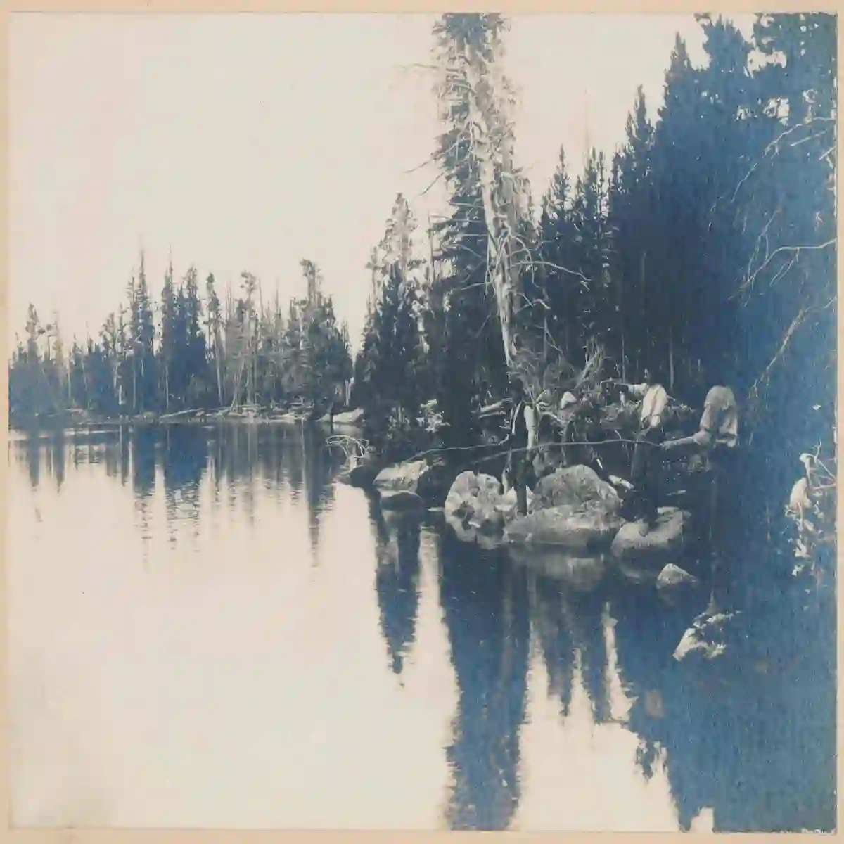 Very old photo of group fishing back in the day